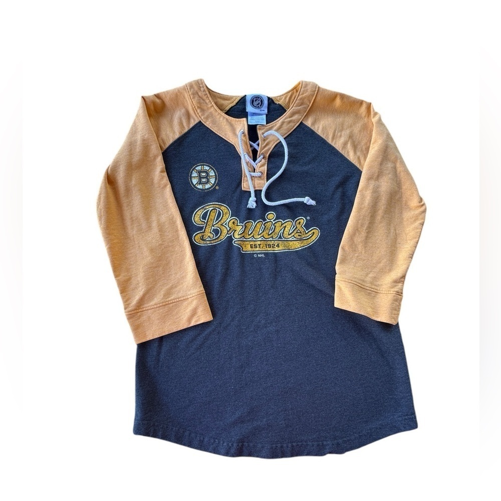 Boston Bruins NHL Lace Up Womens Fashion Jersey Medium 8/10